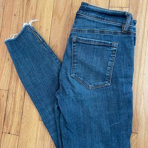 LOFT Modern Slit Frayed Ankle Length Skinny Jeans